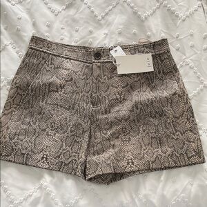 NWT Joie Snake Print Leather Shorts
